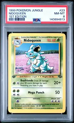 1999 POKEMON JUNGLE 1ST EDITION #23 NIDOQUEEN PSA 8 - Image 1