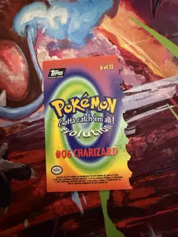 1999 Topps Pokemon TCG Charizard #06 Non-Holo Black Logo - Image 3