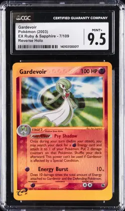 2003 POKEMON EX RUBY & SAPPHIRE REVERSE HOLO #7/109 GARDEVOIR CGC 9.5 - Image 1