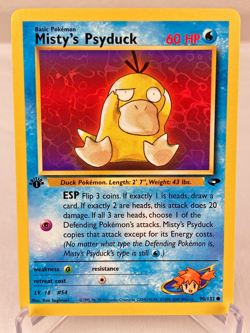 Misty's Psyduck 90/132 Gym Challenge Pokemon Card 1st Edition - Near Mint - Image 1