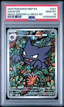 2025 POKEMON MEP MEGA BATTLE DECK PROMO #027 HAUNTER PSA 10 - Image 1