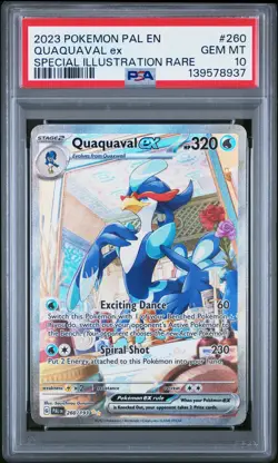 2023 POKEMON PAL EN-PALDEA EVOLVED SPECIAL ILLUSTRATION RARE QUAQUAVAL EX PSA 10 - Image 1