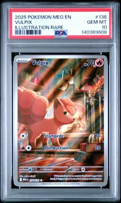 2025 POKEMON MEG EN-MEGA EVOLUTION ILLUSTRATION RARE #138 VULPIX PSA 10 - Image 1