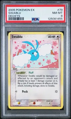 2005 POKEMON EX DEOXYS #79 SWABLU PSA 8 - Image 1