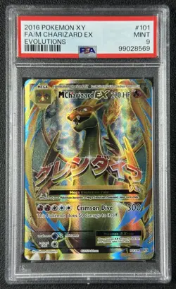 FULL ART FA M CHARIZARD EX PSA 9 2016 POKEMON XY EVOLUTIONS #101/108 MINT 8569 - Image 1