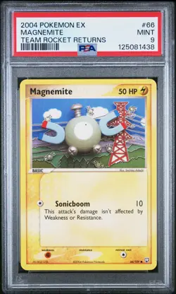 2004 POKEMON EX TEAM ROCKET RETURNS #66 MAGNEMITE PSA 9 - Image 1