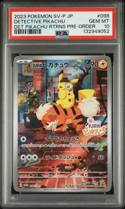 2023 POKEMON JPN SDETECTIVE PIKACHU RETURNS PROMO #098 DETECTIVE PIKACHU PSA 10 - Image 1