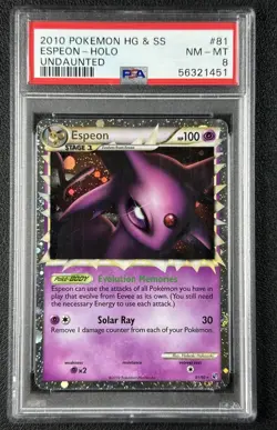 ESPEON HOLO PSA 8 2010 POKEMON HEARTGOLD & SOULSILVER UNDAUNTED #81/90 1451 - Image 1
