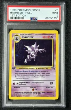 HAUNTER HOLO PSA 9 1999 POKEMON FOSSIL 1ST EDITION #6/62 FIRST ED MINT 0735 - Image 1