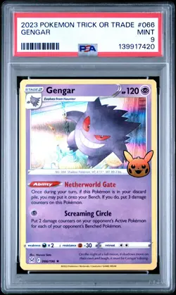 2023 POKEMON TRICK OR TRADE #066 GENGAR PSA 9 - Image 1