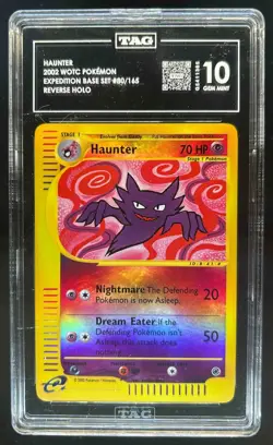 2002 Pokemon Expedition Set Haunter Reverse Holo #80 TAG 10 - Image 1