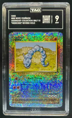 2002 Pokemon Legendary Collection Onix Reverse Holo #84/110 TAG 9 - Image 1