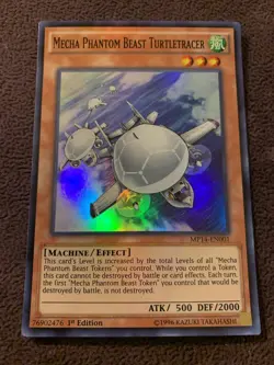 Yu-Gi-Oh Mecha Phantom Beast Turtletracer MP14-EN001 Super Rare 1st Ed Near Mint - Image 1