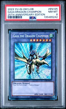 2023YU-GI-OH! LEGEND OF BLUE EYES WHITE DRAGON GAIA THE DRAGON CHAMPION PSA 8 - Image 1