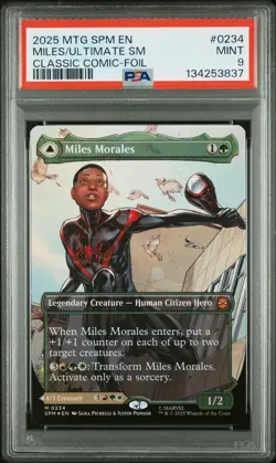 2025 MTG MARVEL'S SPIDER-MAN #0234 MILES MORALES/ULTIMATE SPIDER-MAN PSA 9 - Image 1