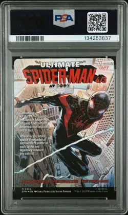 2025 MTG MARVEL'S SPIDER-MAN #0234 MILES MORALES/ULTIMATE SPIDER-MAN PSA 9 - Image 2