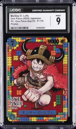 2025 ONE PIECE JPN PC: ONE PIECE DAY '25 PROMO #P-110 MONKEY D. LUFFY CGC 9 - Image 1