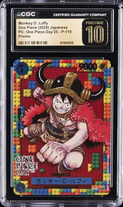 2025 ONE PIECE JPN PC: ONE PIECE DAY '25 PROMO MONKEY D. LUFFY CGC 10 PRISTINE - Image 1