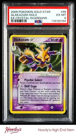 2006 Pokemon EX Crystal Guardians #99 Alakazam GOLD STAR HOLO R PSA 6 EX-MT - Image 1