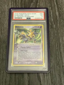 2006 POKEMON EX CRYSTAL GUARDIANS GOLD STAR #99 ALAKAZAM-HOLO PSA 5 - Image 1