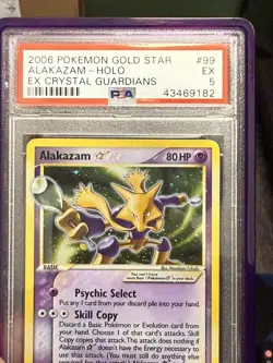 2006 POKEMON EX CRYSTAL GUARDIANS GOLD STAR #99 ALAKAZAM-HOLO PSA 5 - Image 3