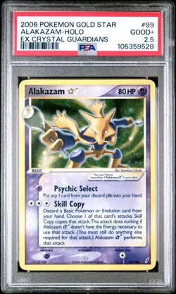 2006 Pokemon EX Crystal Guardians Gold Star Alakazam Holo #99 PSA 2.5 Good+ Rare - Image 1
