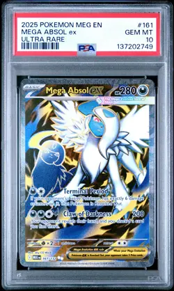 2025 POKEMON MEG EN-MEGA EVOLUTION ULTRA RARE #161 MEGA ABSOL EX PSA 10 - Image 1