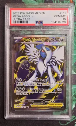 2025 POKEMON MEG EN-MEGA EVOLUTION ULTRA RARE #161 MEGA ABSOL EX PSA 10 - Image 1