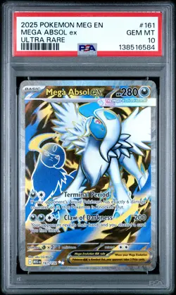 2025 POKEMON MEG EN-MEGA EVOLUTION ULTRA RARE #161 MEGA ABSOL EX PSA 10 - Image 1