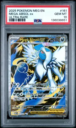 2025 POKEMON MEG EN-MEGA EVOLUTION ULTRA RARE #161 MEGA ABSOL EX PSA 10 - Image 1