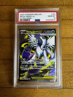 2025 POKEMON MEG EN-MEGA EVOLUTION ULTRA RARE #161 MEGA ABSOL EX PSA 10 - Image 1