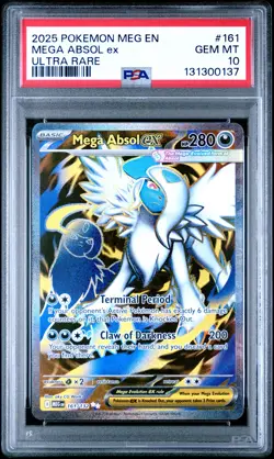 2025 POKEMON MEG EN-MEGA EVOLUTION ULTRA RARE #161 MEGA ABSOL EX PSA 10 - Image 1