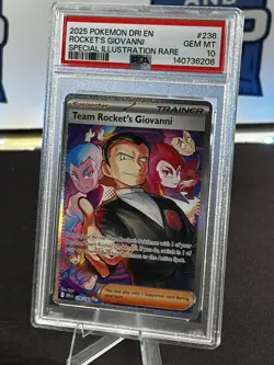 2025 POKEMON DRI EN-DESTINED RIVALS #238 TEAM ROCKET'S GIOVANNI PSA 10 - Image 3