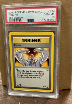 2000 Pokemon Gym Challenge 1st Edition Fervor 124/132 PSA 10 Gem Mint Card Vtg - Image 1