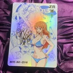 NAMI ONE PIECE GODDESS ZR INFLUENCER Anime Girl Holo Card Bikini - Image 1