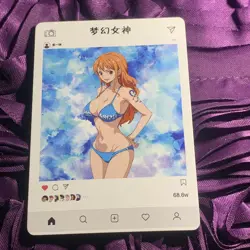 NAMI ONE PIECE GODDESS ZR INFLUENCER Anime Girl Holo Card Bikini - Image 4
