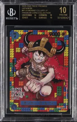 2025 ONE PIECE PROMOS JPN PREM CARD COLL MONKEY D. LUFFY BGS 10 BLACK LABEL - Image 1