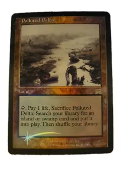 Magic The Gathering Polluted Delta Foil card moderately played - Image 1