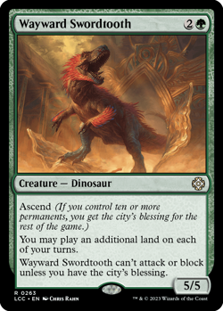 MTG magic 1x Wayward Swordtooth (M/NM) Commander Lost Caverns of Ixalan - Image 1