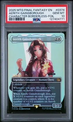 2025 Aerith Gainsborough (Borderless, Foil) MTG Final Fantasy #0374 PSA 10 - Image 1