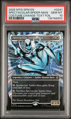2025 MTG MARVEL'S SPIDER-MAN BORDERLESS-TEXTURED SPECTACULAR SPIDER-MAN PSA 10 - Image 1