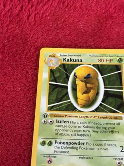 Kakuna 033/102 Base Set (Shadowless) Regular 1st Edition Og Pokemon Card Played - Image 2