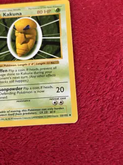 Kakuna 033/102 Base Set (Shadowless) Regular 1st Edition Og Pokemon Card Played - Image 4