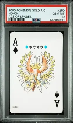 2000 POKEMON GOLD VERSION PLAYING CARDS 250 HO-OH ACE OF SPADES PSA10 - Image 1