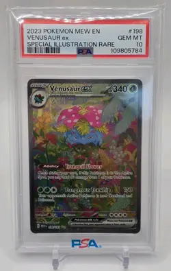 Pokemon Venusaur EX 198/165 SV:151 English Card, Sir PSA 10 Gem Mint - Image 1