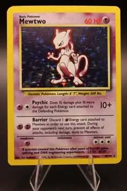 [LP] Pokemon TCG Mewtwo 10/102 1999 Unlimited Base Set wotc Holo Rare - Image 1