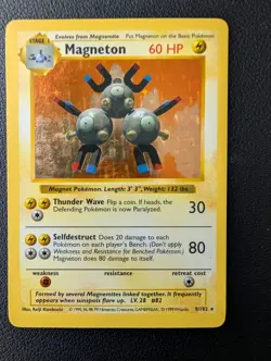 Magneton 9/102 HP Shadowless Holo Rare Pokemon TCG Base Set - Image 1