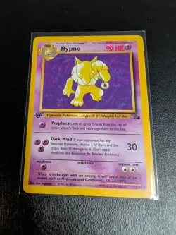 Pokemon TCG Hypno Fossil Card 23/62 1st Edition Rare - Image 1