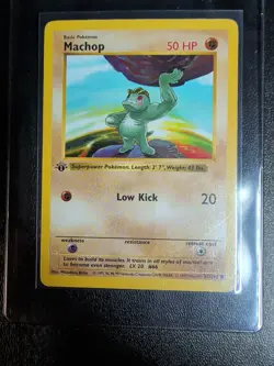 Pokemon TCG Machop 1st Edition Common Card Base Set 52/102 - Image 1