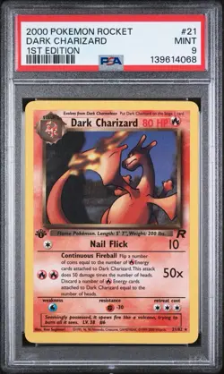 2000 POKEMON ROCKET 21 DARK CHARIZARD 1ST EDITION - PSA 9 - Image 1